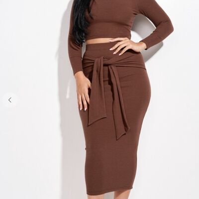 Chocolate skirt lounge set