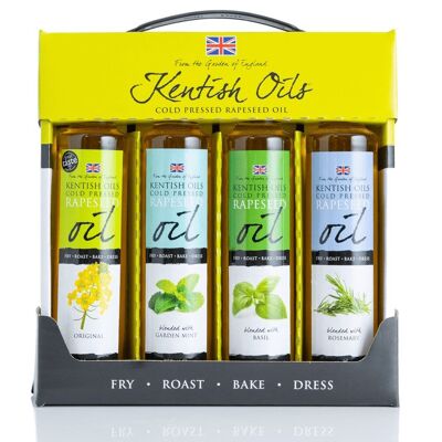 Kentish Oils Presentation Gift Set – Plain, Garden Mint, Basil & Rosemary