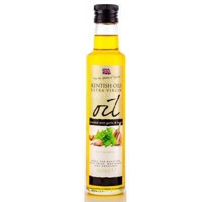 Kentish Oils Cold Pressed Rapeseed Oil Blended With Garlic and Herb