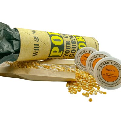 Kit d'assaisonnement pour maïs soufflé Gourmet Sugar & Spice (paquet de 3) complet avec grains de maïs et instructions simples
