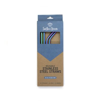 Stainless Steel Straws - Retailpack: RAINBOW