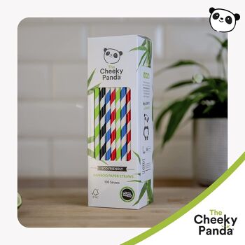 Boîte de pailles en bambou en vrac - Multicolore - 100 - 48 4