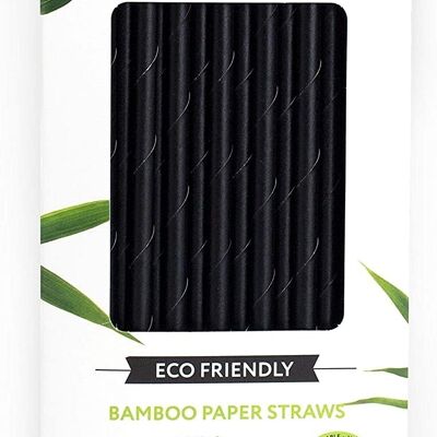Caja de pajitas de bambú a granel - Negro - 250-24