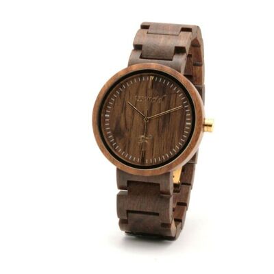 Reloj completo de madera de nogal para hombre Tom