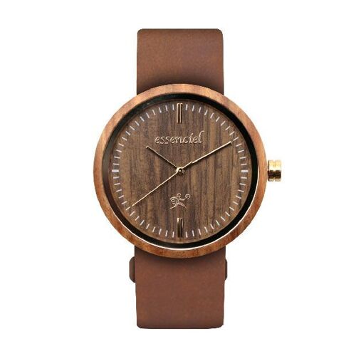 Montre homme en cuir et noyer Tom