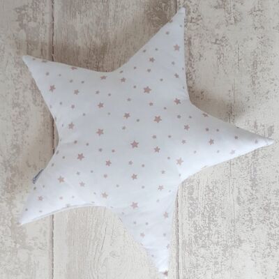 Large star cushion White-Powder pink L