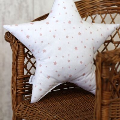 Medium Star Cushion White-Powder Pink M