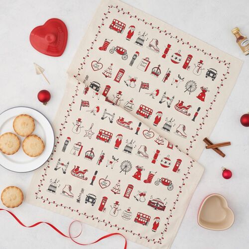 London Christmas  Tea Towel