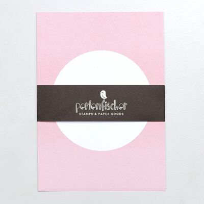 5 cartoline punto rosa polveroso