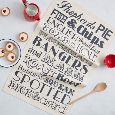 English Dinner Tea Towel