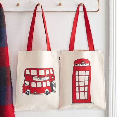 Telephone & Bus Canvas Bag
