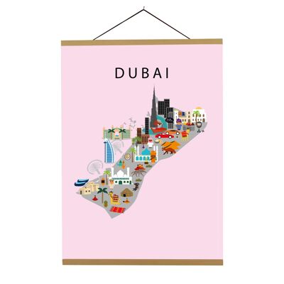 Map of Dubai Pink