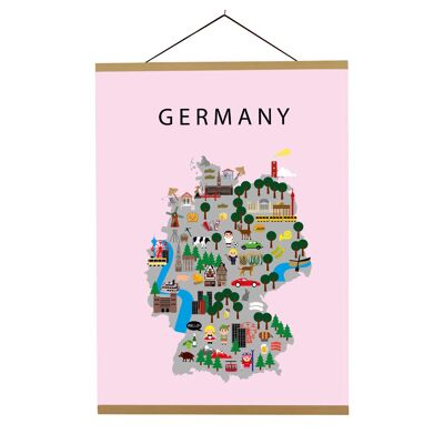 Map of Germany Pink