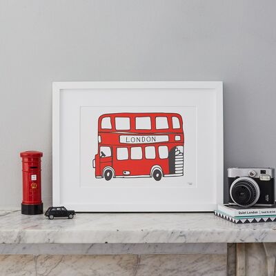 Impresión A4 de autobús de Londres