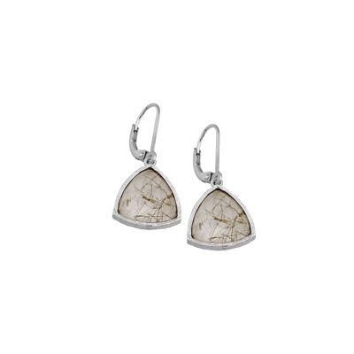 Silver hook earrings and rutile quartz Talia collection