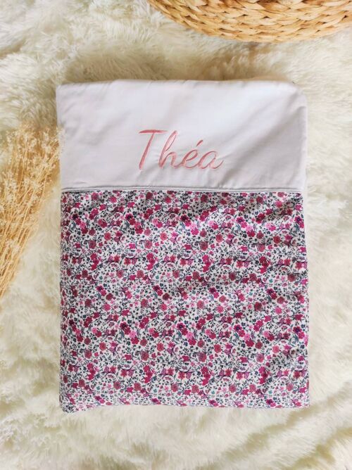 Couverture Bébé Fleurs Roses personnalisable