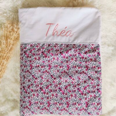 Customizable Pink Flowers Baby Blanket