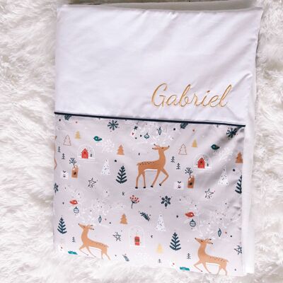 Customizable reindeer baby blanket