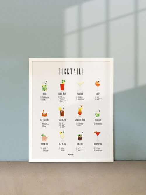 Affiche COCKTAILS 40x50cm - L'affiche qui t'enivre !