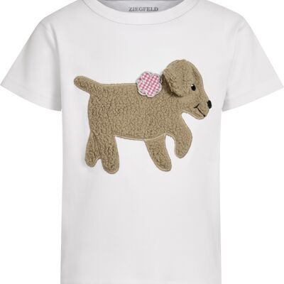 Dog Kitty Shirt, with pink flower, short
