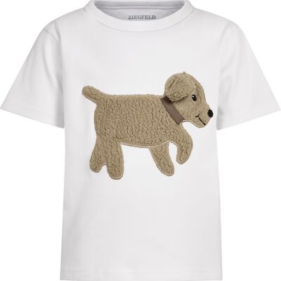 Chemise Bobby pour chien, avec col marron, courte