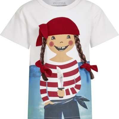 Camisa pirata Paula, con coletas, corta