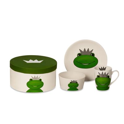 Ensemble de petit-déjeuner Frog King, 3 pièces dans une boîte cadeau