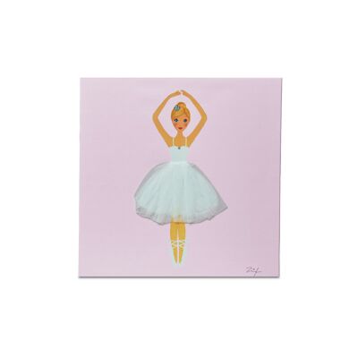 Quadro, stampa su tela con applicazioni Principessa Ballerina