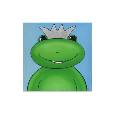 Image, impression sur toile avec appliqué Frog Prince