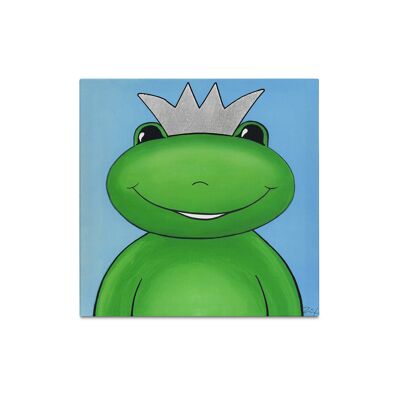 Picture, print on canvas with appliqué Frog Prince