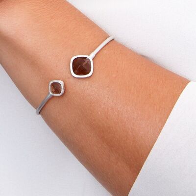 Talia-Armband aus Silber und Rauchquarz