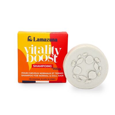 Solid shampoo for normal hair - Vitality boost - with white and green clay - Lemongrass