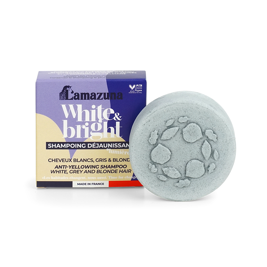 Solid shampoo for white hair with indigo powder - White & Bright