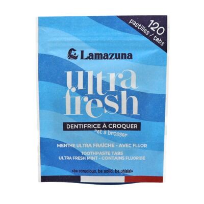 Dentifricio masticabile BIOLOGICO - Menta e fluoro - Ultra fresco - 120 compresse