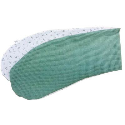 NUTRITION PILLOW COVER tiny leaves old green