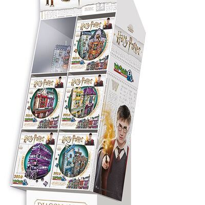 Présentoir : rempli de puzzles WREBBIT 3D thèmes Harry Potter