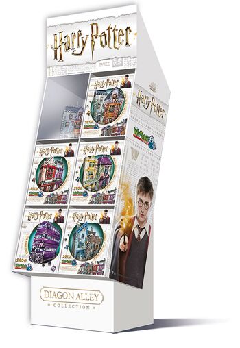 Présentoir : rempli de puzzles WREBBIT 3D thèmes Harry Potter 1
