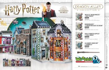 Présentoir : rempli de puzzles WREBBIT 3D thèmes Harry Potter 2