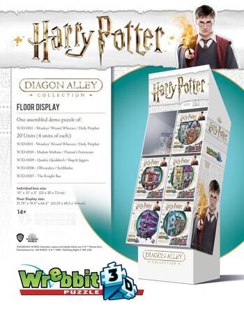 Présentoir : rempli de puzzles WREBBIT 3D thèmes Harry Potter 3