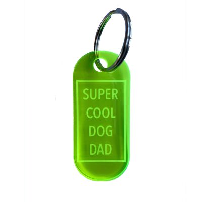 Neon Gelb Schlüsselanhänger Super Cool Dog Dad