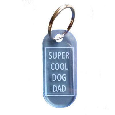 Schlüsselanhänger Super Cool Dog Dad blau