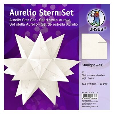 Dépliants Aurelio Stern "Starlight", blanc brillant, 19,8 x 19,8 cm