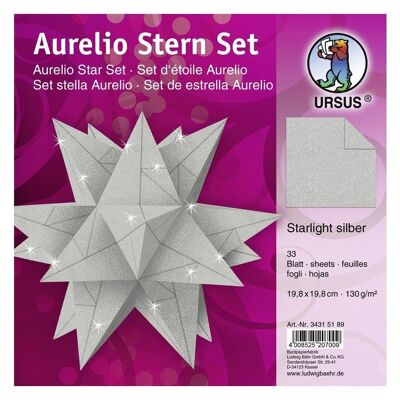 Faltblätter Aurelio Stern "Starlight", silber matt, 19,8 x 19,8 cm
