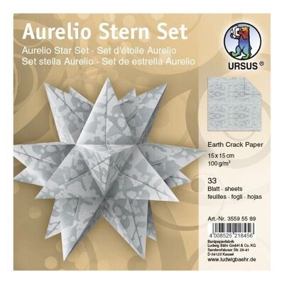 Leaflets Aurelio Stern "Earth Crack Paper", silver, 15 x 15 cm