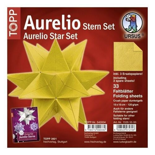 Faltblätter Aurelio Stern "Crush Paper", dunkelgelb, 15 x 15 cm