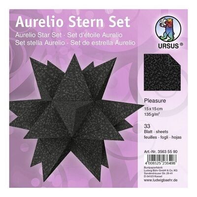 Leaflets Aurelio Star "Pleasure", black, 15 x 15 cm