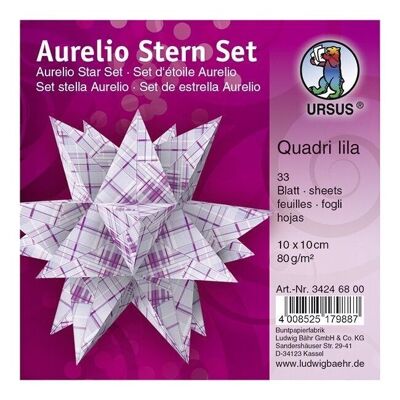 Leaflets Aurelio Star "Quadri lila", 10 x 10 cm