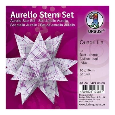 Volantini Stella Aurelio "Quadri lila", 10 x 10 cm