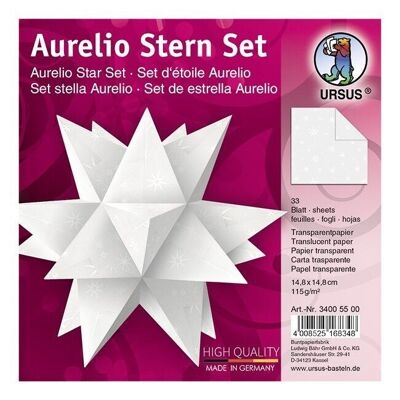 Leaflets Aurelio Stern "White Line Stars", 14.8 x 14.8 cm