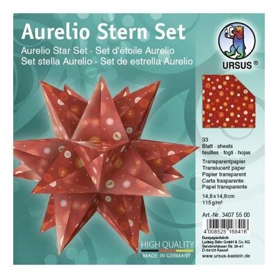 Volantini Aurelio Star "Winter Magic", arancione e rosso 01, 14,8 x 14,8 cm